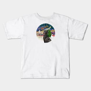 "Christmas Magic" with a Happy Black Labrador Retriever Kids T-Shirt